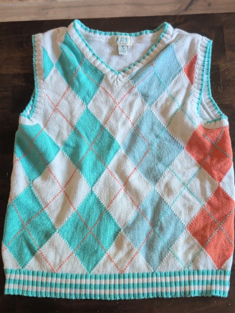 Children's Argyle Sweater Vests - Pastel Blue/Gray - Boys 7/8